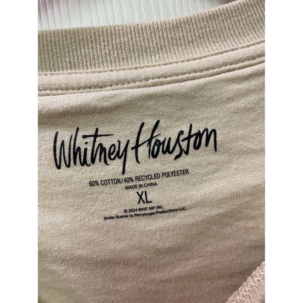 Whitney Houston Sweatshirt XL Graphic Crewneck Oversized Beige - Picture 8 of 17